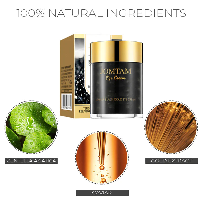 Tonizáló-hidratáló szemkörnyékápoló krémek kaviárral, aranykivonattal és ázsiai gázlóval a regenerálásért