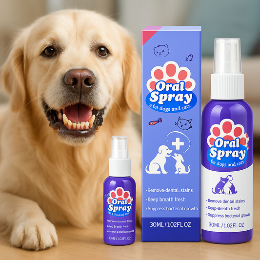 Fogtisztító spray 🌿 Szájhigiéniai ellátás háziállatoknak – Abszolút tisztaság és friss lehelet másodpercek alatt!